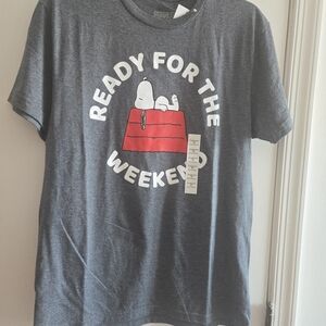 Peanuts Gray Snoopy Short Sleeve Tee NWT